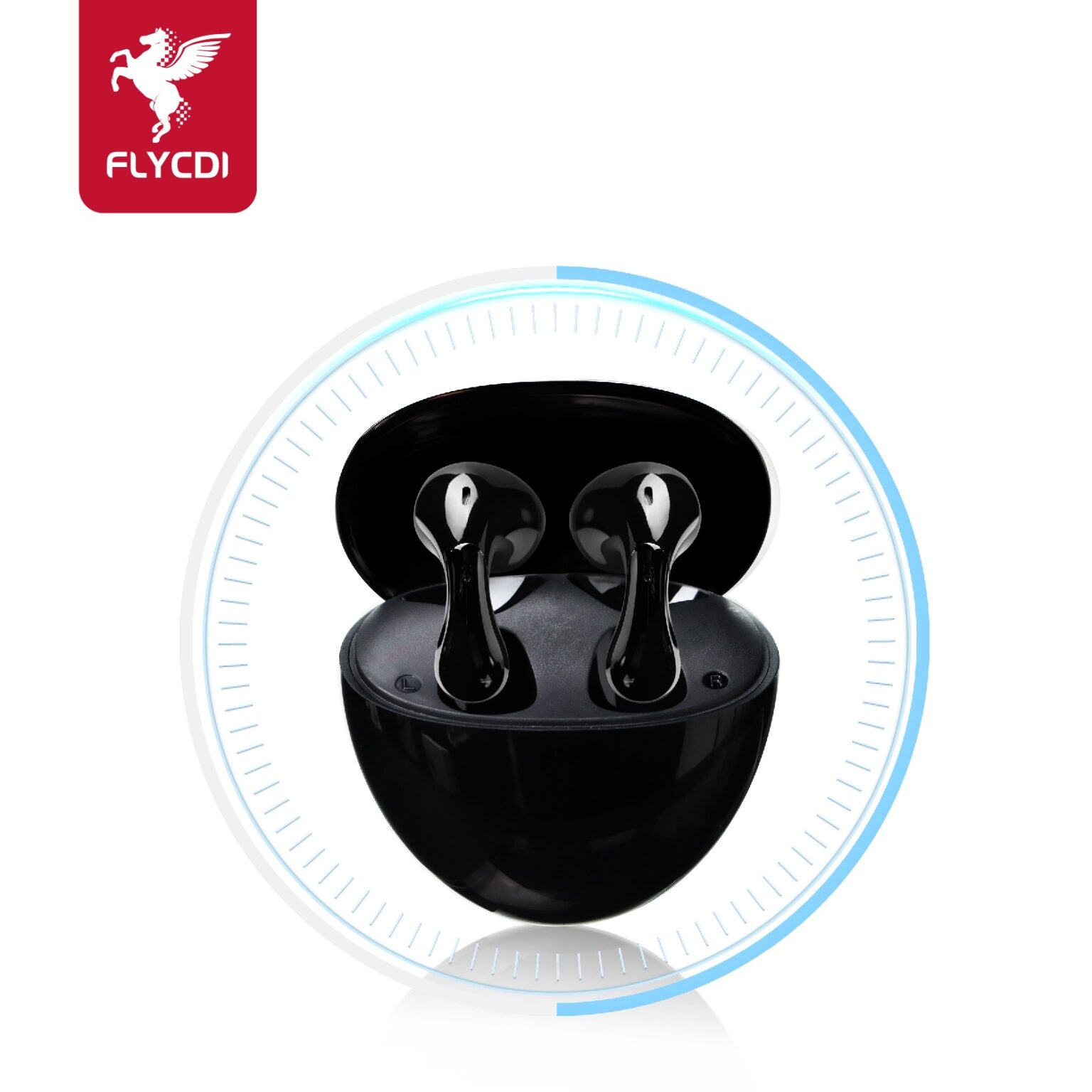 FLYCDI TWS-001 Wireless Earbuds – Bluetooth 5.3, Touch Control, Black - Image 6