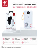 FLYCDI Smart Power Bank 20000mAh – ZW-F220 (Triple Output, LED Display, Built-in Cables) - Image 2