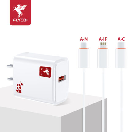 FLYCDI Single-Port Fast Charger – 18W & 20W USB-A/USB-C Power Adapter Series