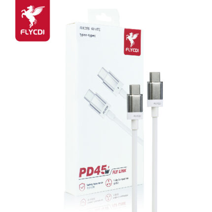 FLYCDI Fast Charging Cable FLK005 Type-C to Type-C 6A Fast Charging Cable (1M, White)
