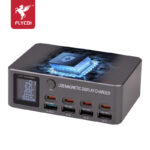 FLYCDI FDC-010 Smart Desktop Charger with LCD & Wireless Charging – 140W Total Output - Image 4