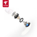 FLYCDI HiFi TWS Earbuds – Bluetooth 5.4, Smart LED Display, White - Image 2