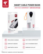 FLYCDI Smart Power Bank 10000mAh – ZW-F310 (Built-in Cables, LED Display, Compact Design) - Image 2