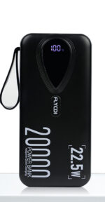 FLYCDI Smart Power Bank 20000mAh – ZW-F320 (Triple Output, LED Display, Built-in Cables)