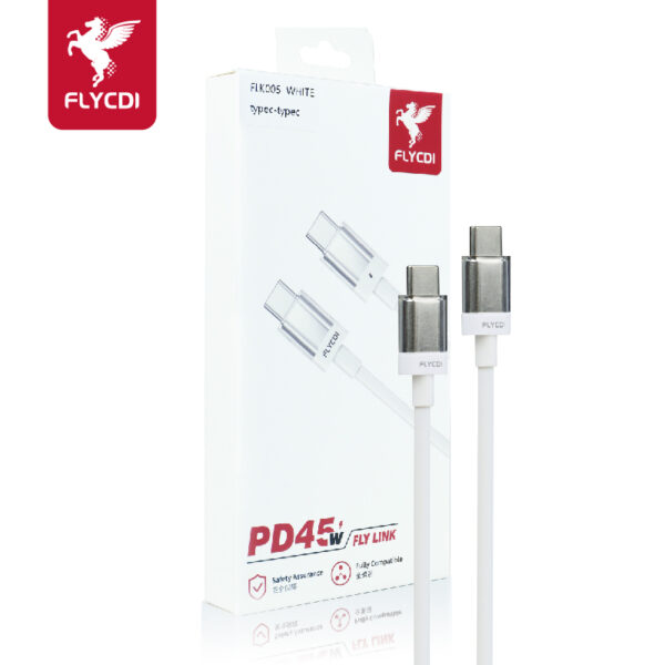 FLYCDI Fast Charging Cable CCA045 Type-C to Type-C 6A Fast Charging Cable (1M, White)