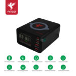FLYCDI FDC-008 110W 4-Port Smart Charger with Wireless Charging & Digital Display - Image 2