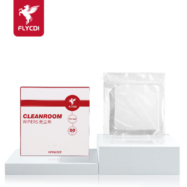 FLYCDI FW-002 Cleanroom Wipers – 50pcs Dust-Free Polyester Cloth